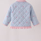 Blue corduroy bow embroidery ruffle jacket