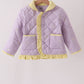 Purple corduroy bow embroidery ruffle jacket