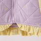 Purple corduroy bow embroidery ruffle vest