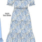 Blue Floral Print Mom Dress