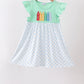 Mint Crayon Applique Dot Dress