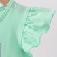Mint Crayon Applique Dot Dress