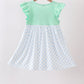 Mint Crayon Applique Dot Dress