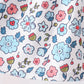 Blue floral smocked ruffle pants set