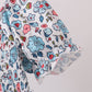 Blue floral smocked ruffle dress