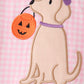 Pink Puppy Pumpkin Applique Bloomer Set
