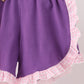 Pink Puppy Pumpkin Applique Ruffle Shorts Set