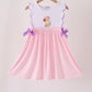 Pink Puppy Pumpkin Applique Dress