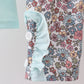 Blue Floral Bow Applique Pants Set