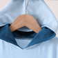 Blue character embroidery hoodie