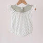 Sage pumpkin embroidery bow ruffle bubble