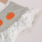 Sage pumpkin embroidery bow ruffle dress