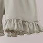 Sage pumpkin embroidery bow ruffle shorts set