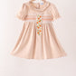 Khaki Pumpkin Smocked Bloomer dress