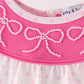 Pink bow pearl romper