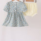 Sage Floral Smocked Ruffle Bloomer Set