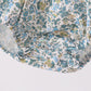 Sage Floral Blessed Smocked Ruffle Bubble