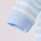 Blue Football Embroidery Stripe Romper