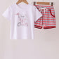 Red Alabama Roll Tide Embroidery Plaid Shorts Set
