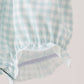 Sage pumpkin smocked gingham bubble