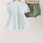 Sage pumpkin smocked gingham bloomer set