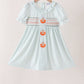 Sage pumpkin smocked gingham dress