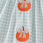 Sage pumpkin smocked gingham dress