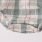 Green Pumpkin Embroidery Plaid Bubble