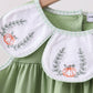 Sage Pumpkin Embroidered Dress