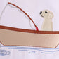 Khaki Puppy Fishing Embroidery Pants Set
