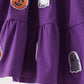 Purple ghost pumpkin sequin ruffle dress
