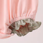 Pink pumpkin bow applique ruffle bubble