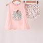 Pink pumpkin bow applique bloomer set