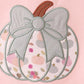 Pink pumpkin bow applique bloomer set