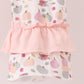 Pink pumpkin bow applique ruffle pants set