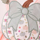 Pink pumpkin bow applique ruffle dress