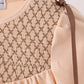 Khaki floral smocked bubble