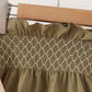 Khaki floral smocked bloomer set
