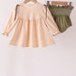 Khaki floral smocked bloomer set