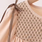 Khaki floral smocked dress