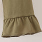 Khaki floral smocked ruffle pants set