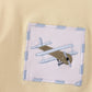 Blue airplane embroidery stripe vest set