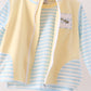 Blue airplane embroidery stripe vest set