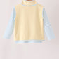 Blue airplane embroidery stripe vest set