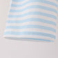 Blue airplane embroidery stripe pants set
