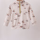 Khaki Duck Print Gingham Pullover