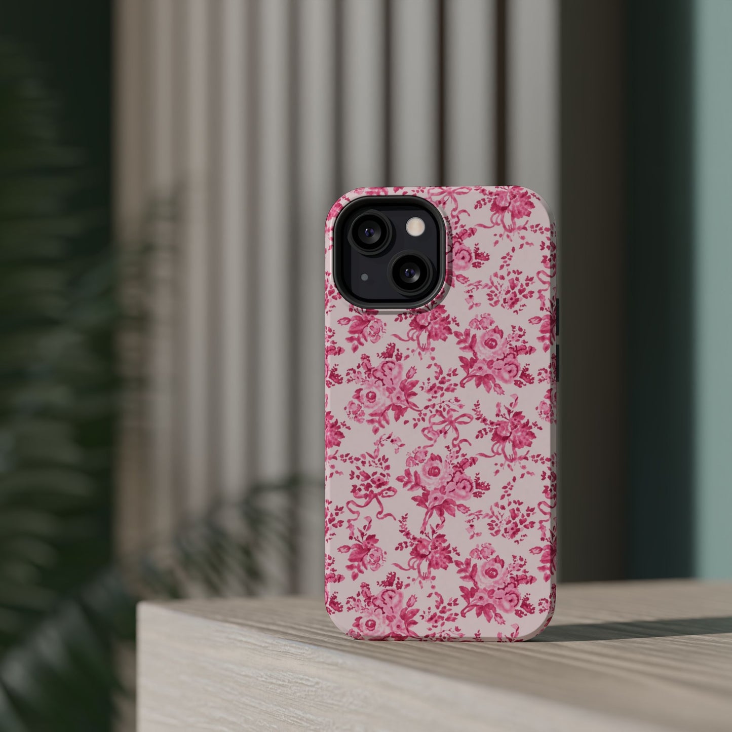 Pink Floral Magnetic Impact-Resistant Phone Case
