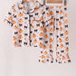 Bow pumpkin bamboo ruffle pajama set