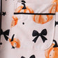 Bow pumpkin bamboo ruffle pajama set