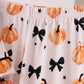 Bow pumpkin bamboo ruffle pajama set